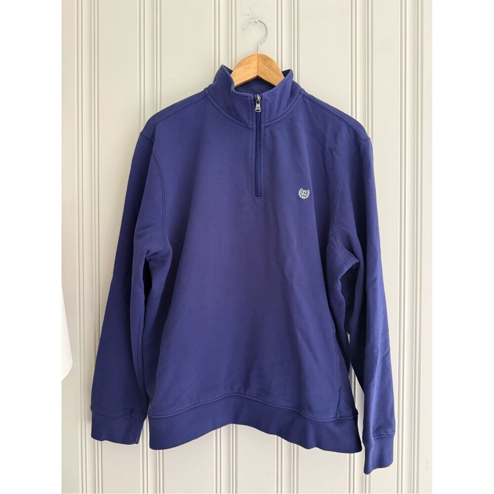 Chaps Men's Zip-Up Pullover Sweater - Deep Blue